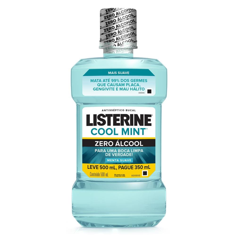 Listerine Cool Mint Zero Menta Suave 500ml