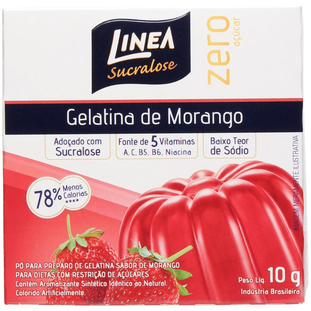 Linea Sucralose Gelatina Morango Zero Açúcar 10g