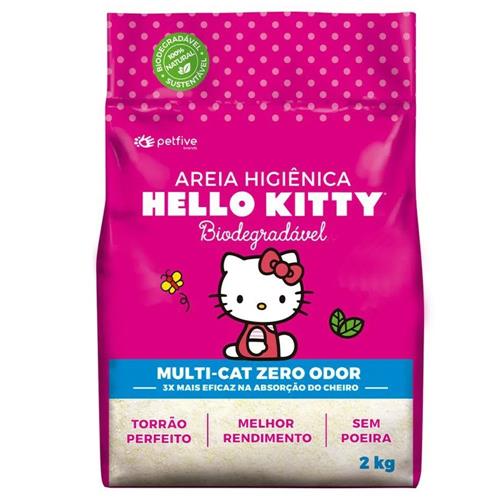 Hello Kitty Areia Higiênica Multi Cat Zero Odor 2kg