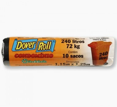 Dover Roll Saco de Lixo Condomínio 240L com 10 unidades