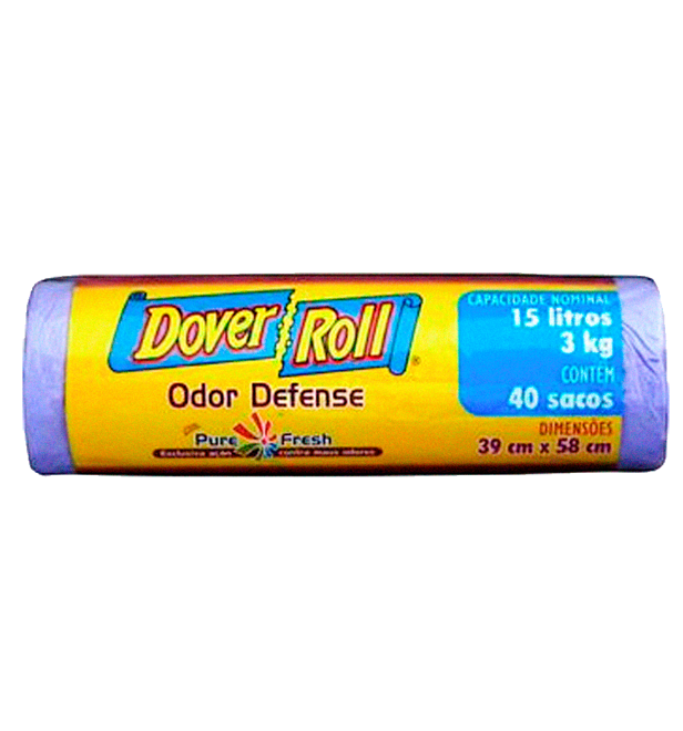 Dover Roll Saco de Lixo Odor Defense 15L com 40 unidades