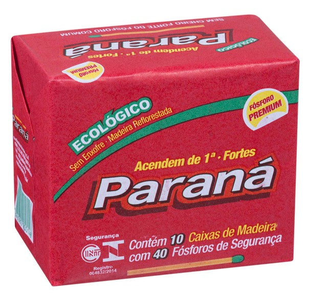 Paraná Fósforos Ecológicos 10 caixas com 40 unidades cada