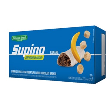 Supino Light Banana Cobertura Chocolate Branco 72g