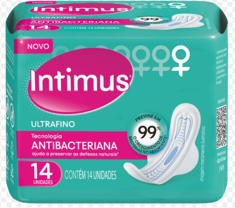 Intimus Absorvente Ultrafino Antibacteriana Com Abas c/14