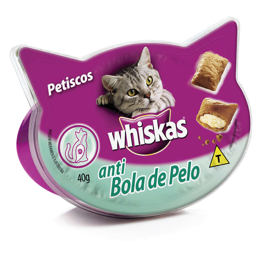 Whiskas Petiscos para Gatos Anti Bola de Pelo 40g