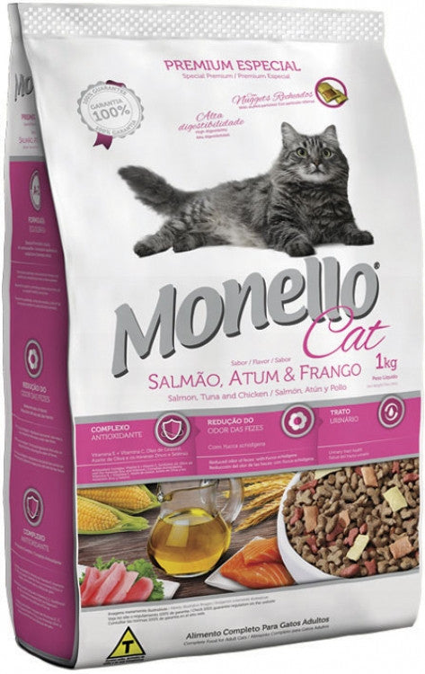 Monello Cat Salmão, Atum e Frango 1kg