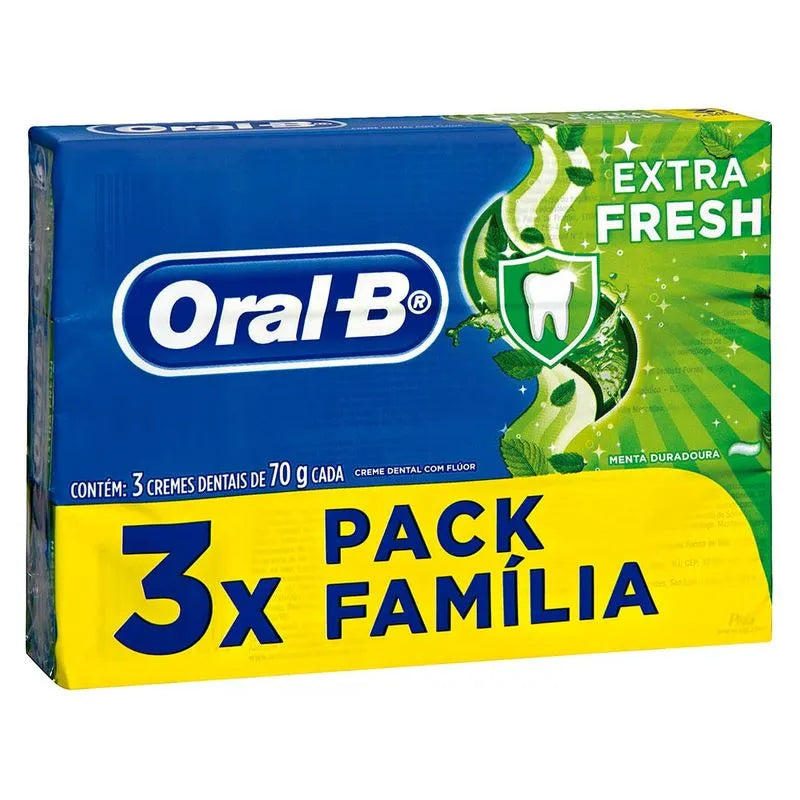 Oral B Creme Dental Extra Fresh 70g - Kit com 03 Unidades