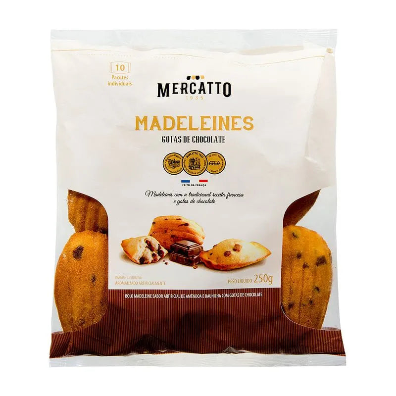 Mercatto Madeleines com Gotas de Chocolate 250g