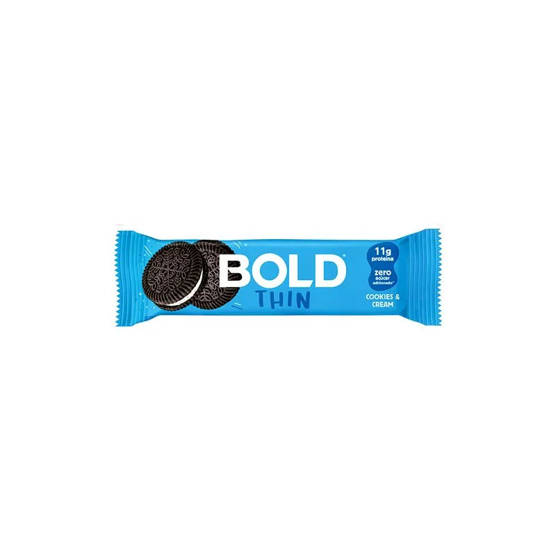 Thin Bold Barra de Proteína Cookies & Cream Zero Adição de Açúcar 40g