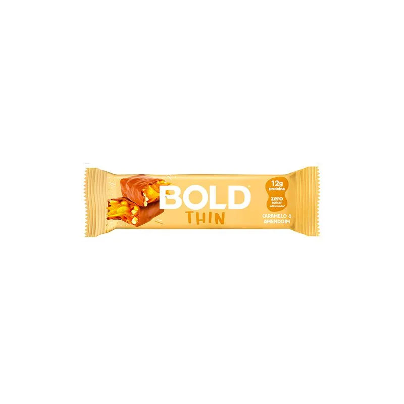 Thin Bold Barra de Proteína Caramelo & Amendoim Zero Adição de Açúcar 40g