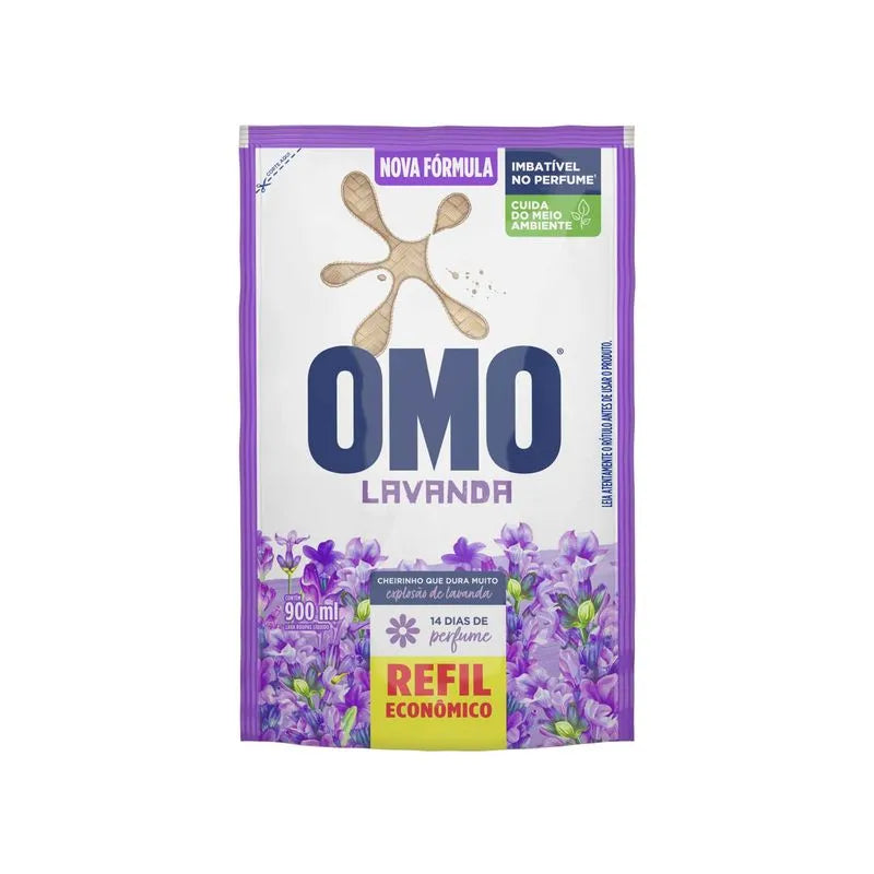 Omo Lava Roupa Lavanda Refil Líquido Sachê 900ml