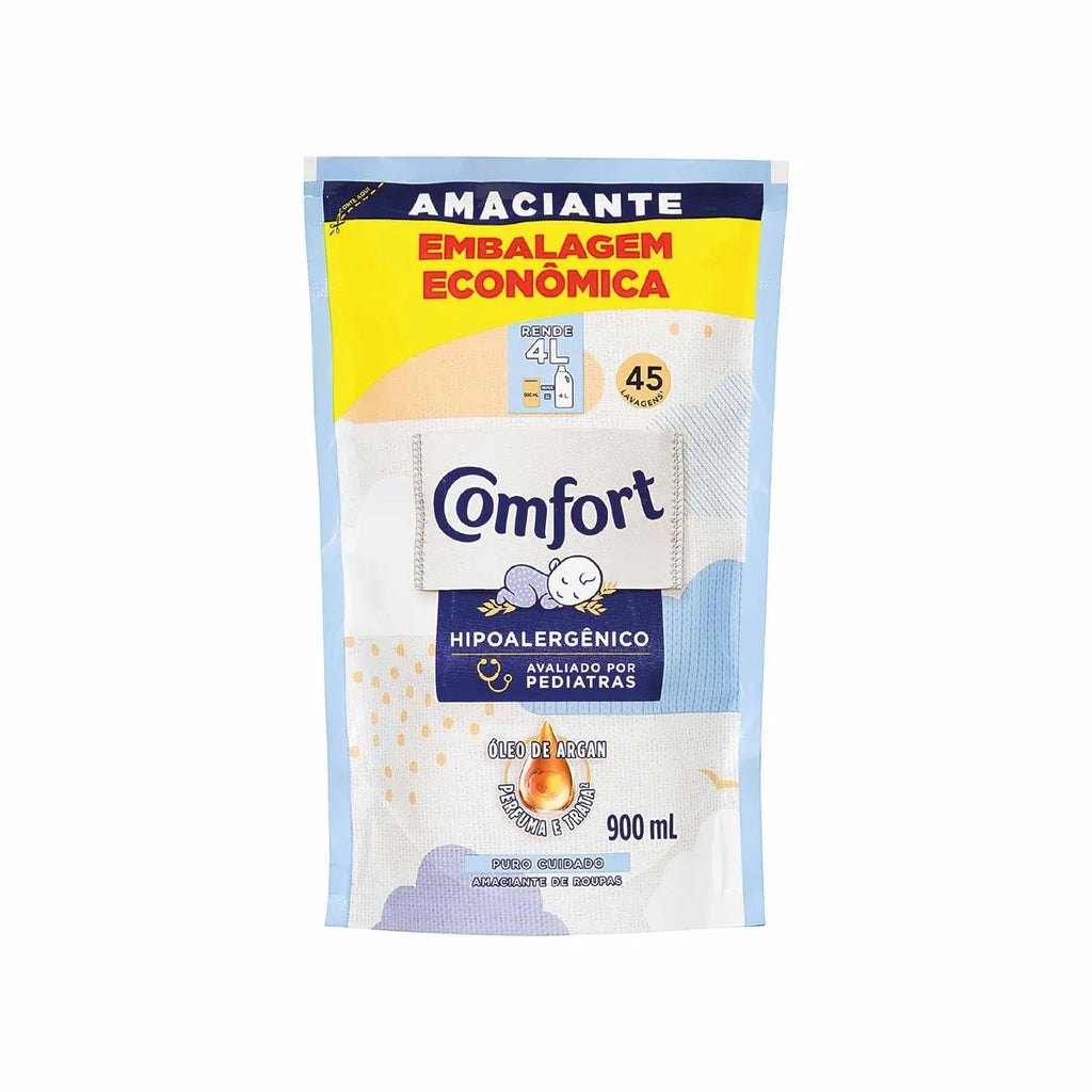 Comfort Amaciante Concentrado Puro Cuidado Sachê Refil 900mL