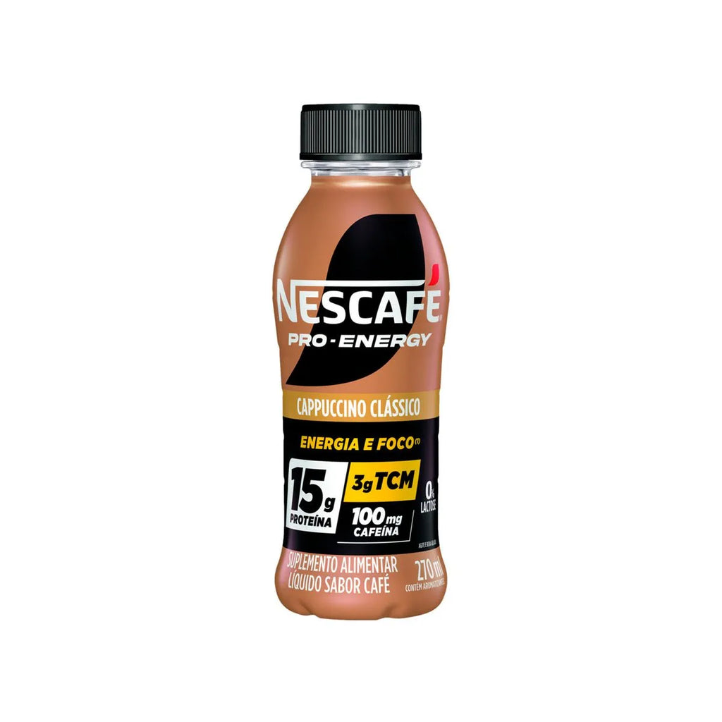 Nescafé Bebida Láctea Cappuccino Clássico Zero Lactose 15g Proteínas Pro Energy 270ml