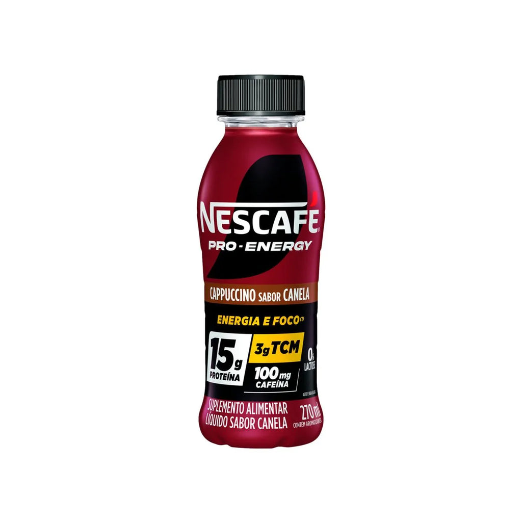 Nescafé Bebida Láctea Cappuccino e Canela Zero Lactose 15g Proteínas Pro Energy 270ml