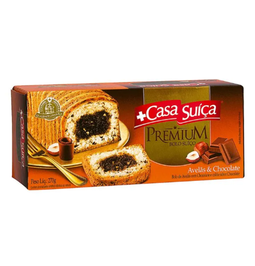 Bolo de Avelãs & Chocolate Premium Casa Suíça 270g