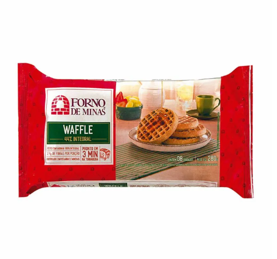 Waffle 44% Integral Congelado Forno de Minas 280g