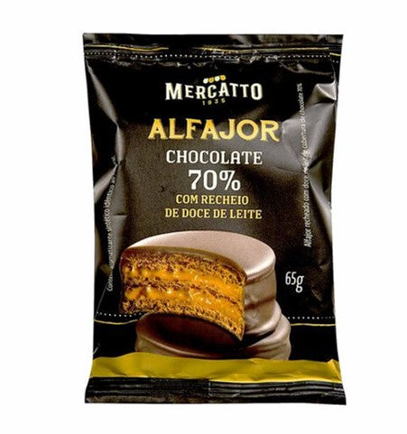 Alfajor de Chocolate 70% com Doce de Leite Mercatto 65g