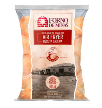 Pão de Queijo Pré-assado para Air Fryer Congelado Forno de Minas 400g