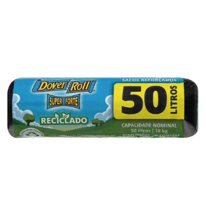 Dover Roll Saco de Lixo Preto 50 Litros 20 unidades