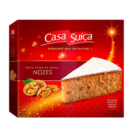 Bolo Suíço de Natal de Nozes Casa Suíça 400g