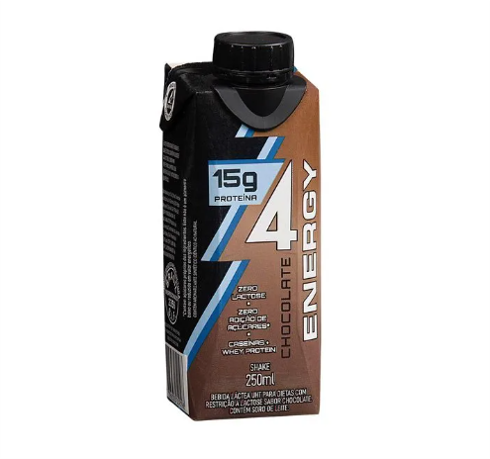 Bebida Láctea de Chocolate Zero Lactose 15g Proteínas 4 Energy 250ml