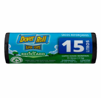 Dover Roll Saco de Lixo Preto 15 Litros 40 unidades