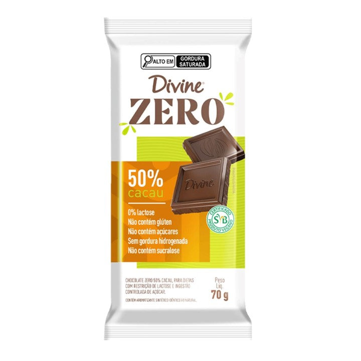 Divine Chocolate Zero 50% Cacau 70g