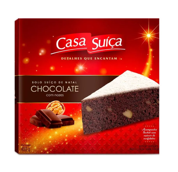 Casa Suiça Bolo de Natal Chocolate 400g