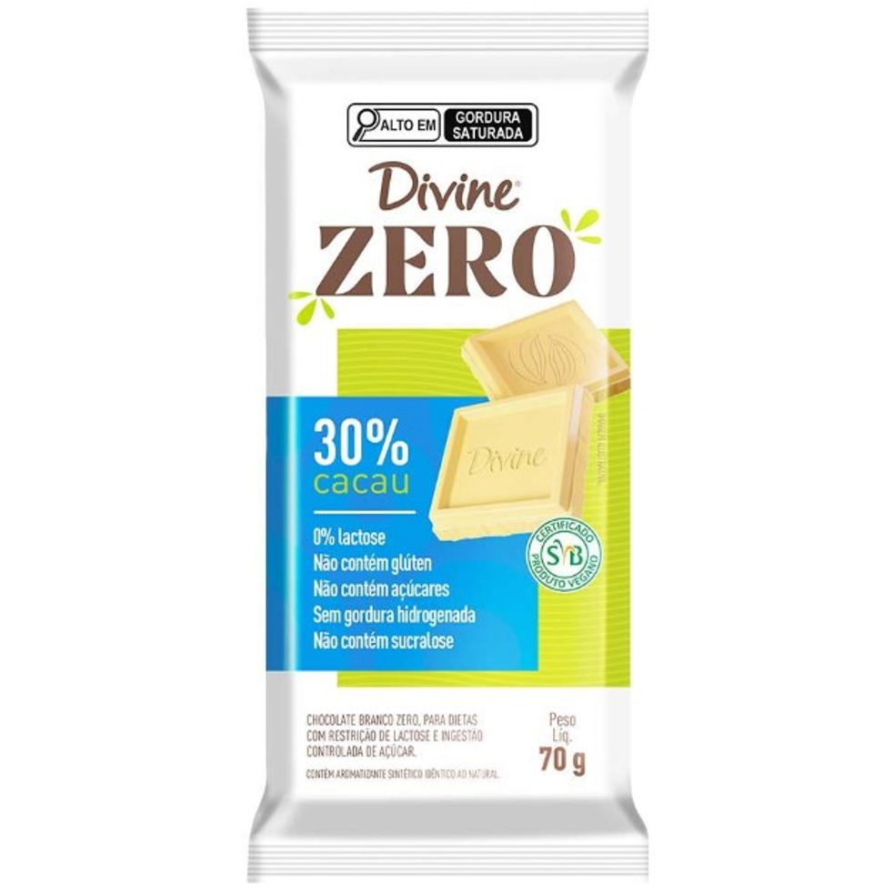 Divine Chocolate Zero 30% Branco 70g