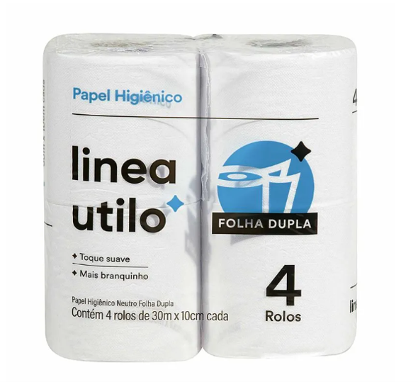 Papel Higiênico Linea Utilo Folha Dupla 4 Rolos