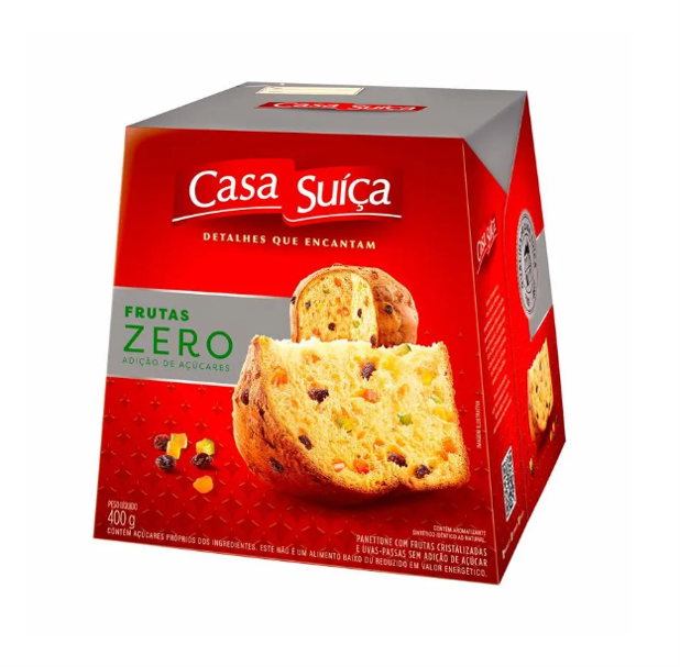 Panettone com Frutas Cristalizadas Zero Açúcar Casa Suíça 400g