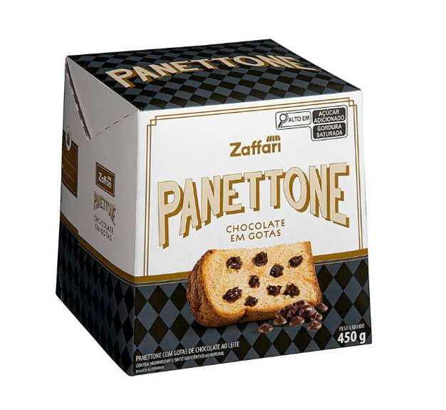 Panettone com Gotas de Chocolate Zaffari 450g