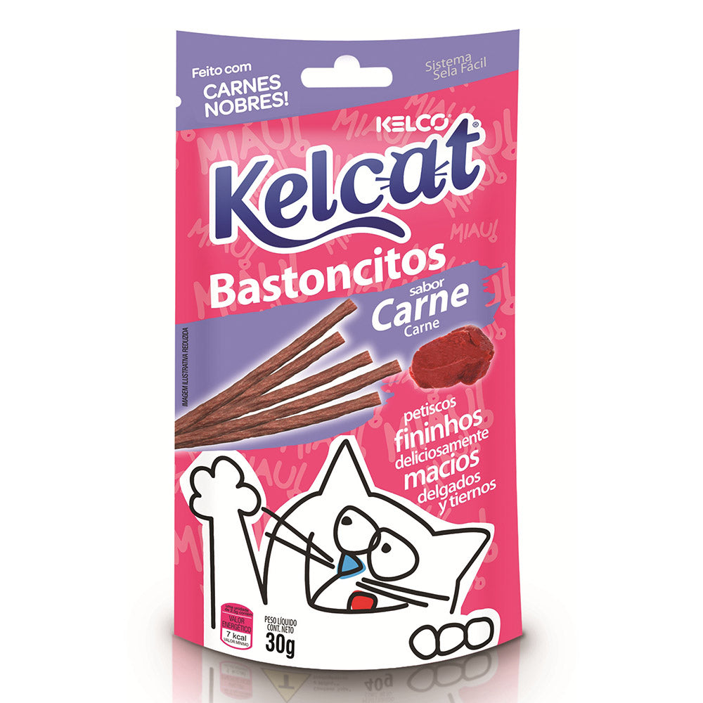 Kelcat Bastoncitos Sabor Carne 30g