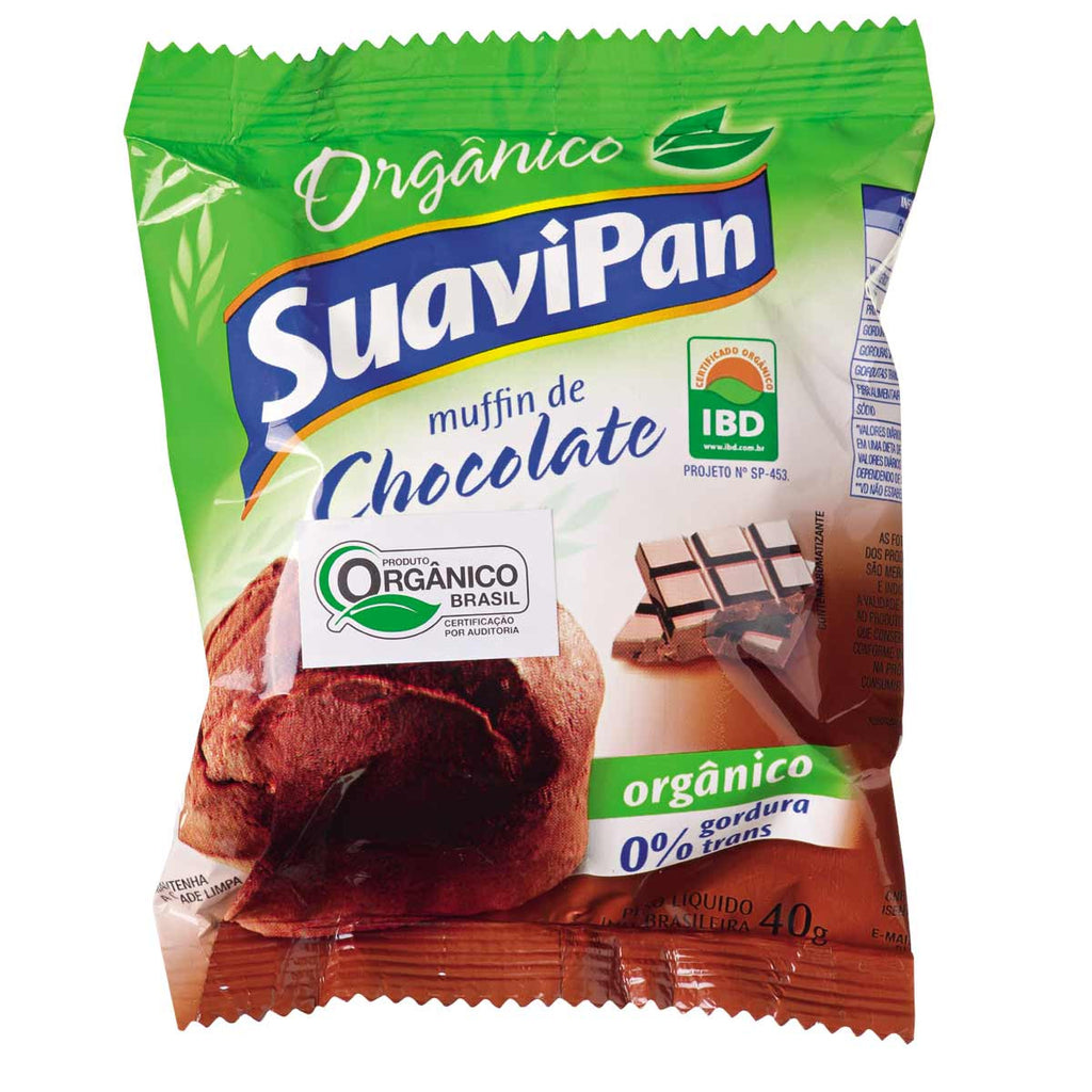 SuaviPan Muffin Orgânico Sabor Chocolate 40g