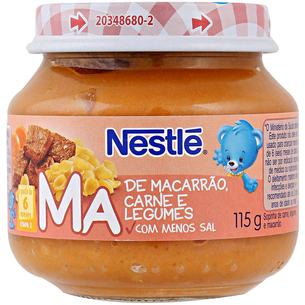Nestlé Alimento Infantil Macarrão, Carne e Legumes 115g