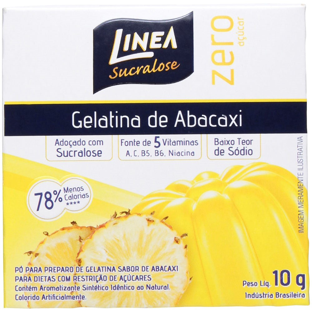 Linea Sucralose Gelatina Abacaxi Zero Açúcar 10g