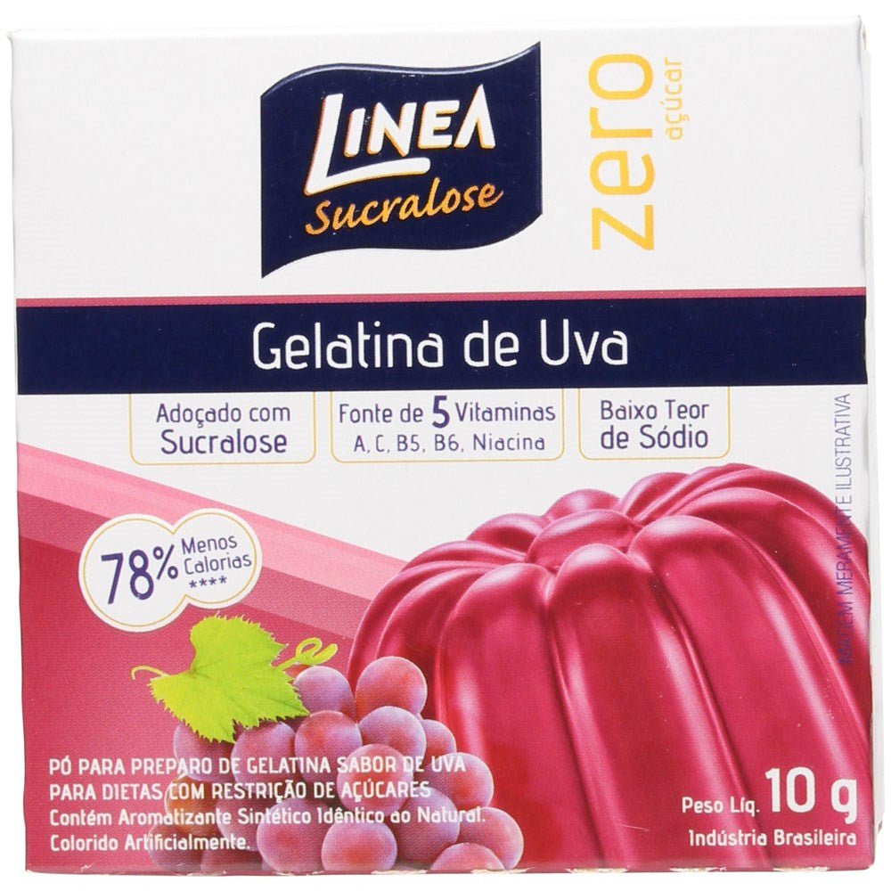 Linea Sucralose Gelatina Uva Zero Açúcar 10g