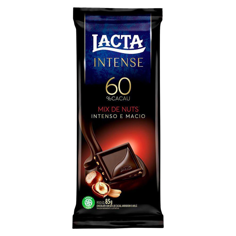 Chocolate Lacta Intense 60% Cacau Mix Nuts 85g