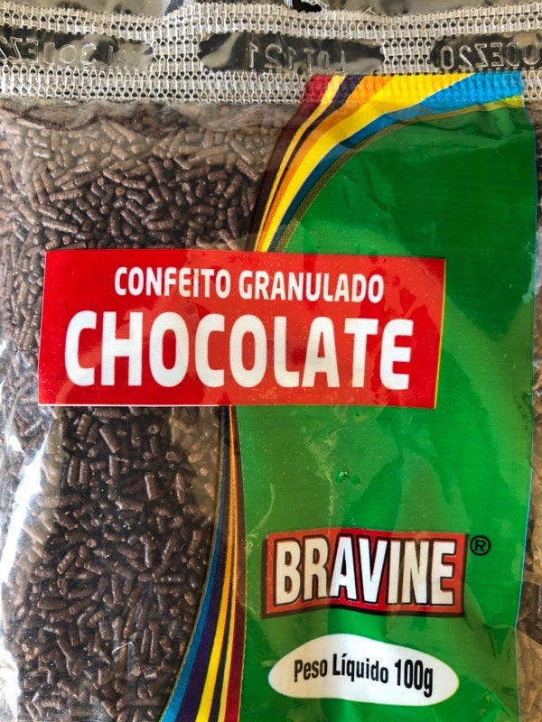 Bravine Confeito Granulado Chocolate 100g