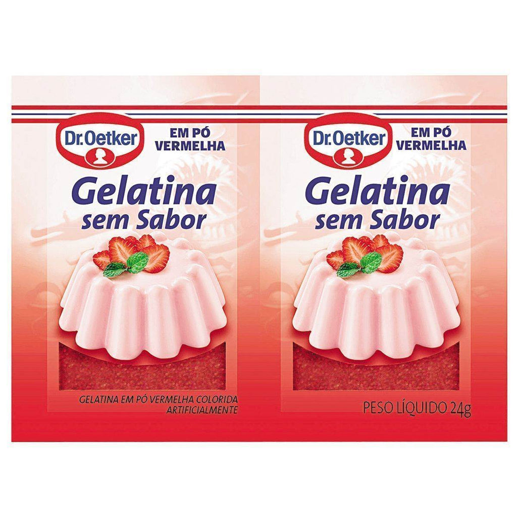 Dr. Oetker Gelatina Sem Sabor em Pó Vermelha 24g