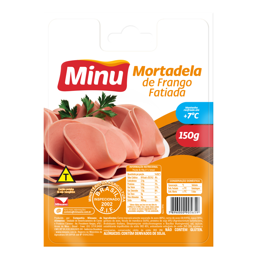 Minu Mortadela de Frango Fatiada 150g