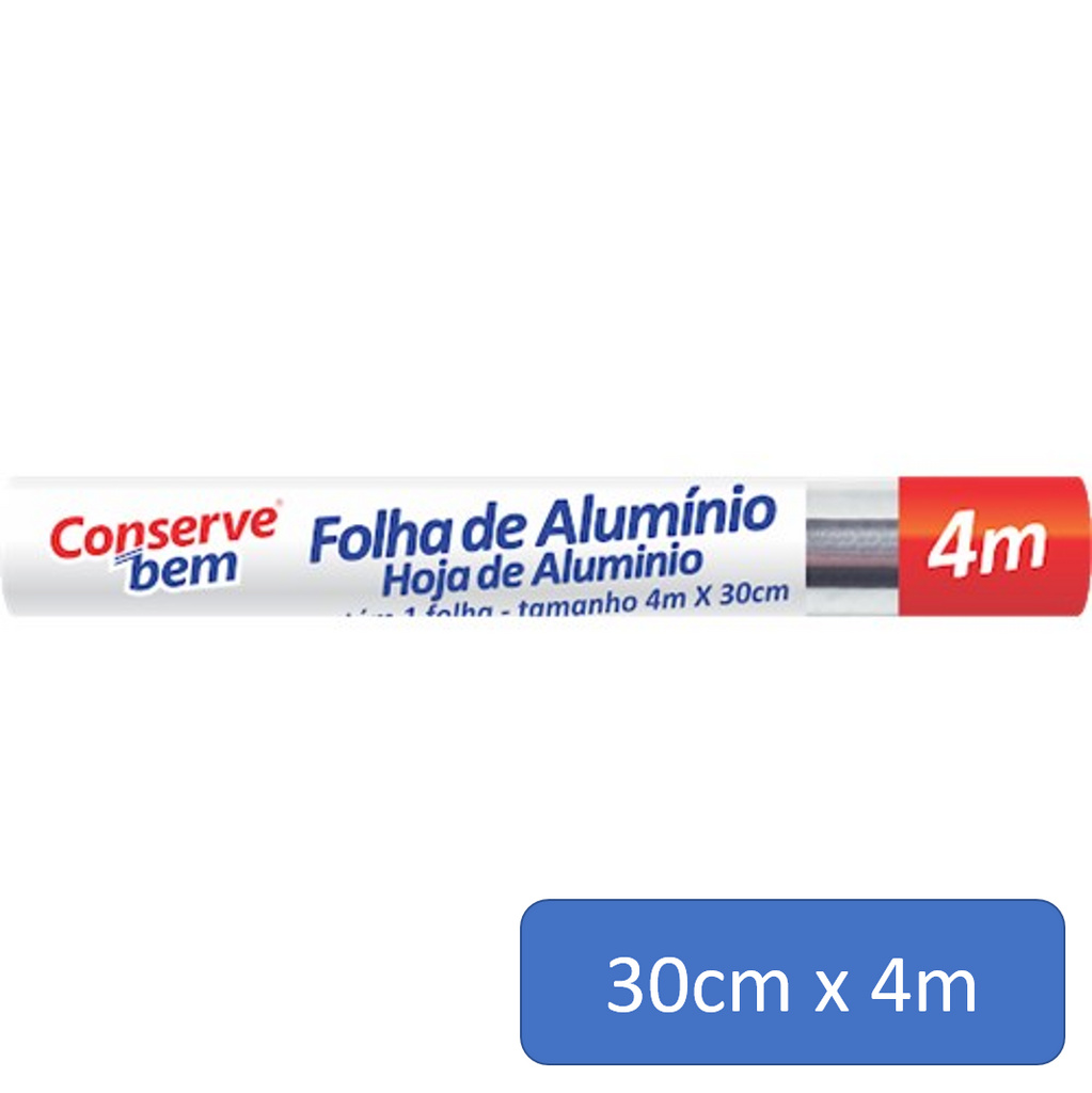 Conserve Bem  Folha de Alumínio 30cm x 4m