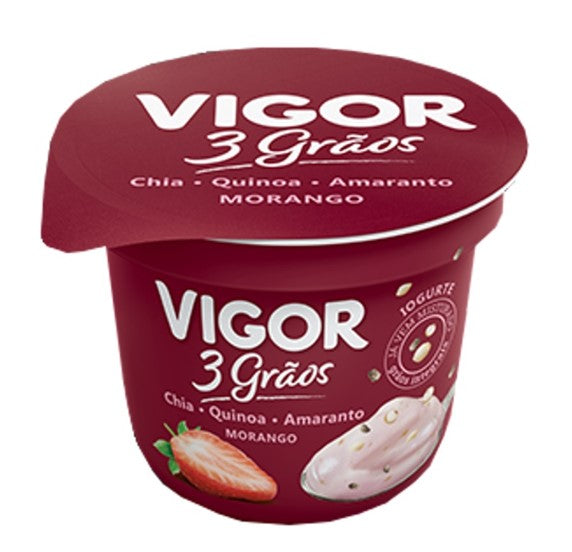 Vigor Iogurte 3 Grãos Morango (Chia, Quinoa e Amaranto) 100g