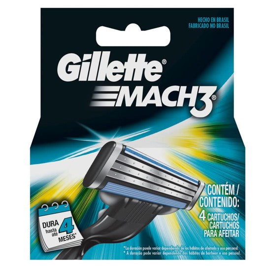 Gillette Mach 3 Carga 4 unidades