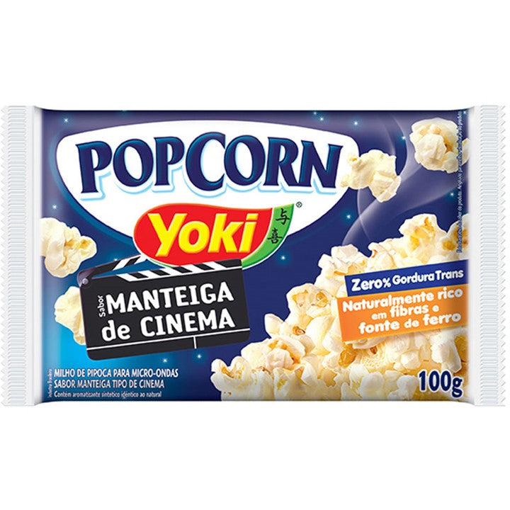 Yoki Pop Corn Pipoca de Microondas Sabor Manteiga de Cinema 100g
