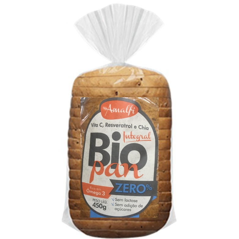 Amalfi Bio Pan Integral Vita C, Linhaça e Chia Sem Lactose e Sem Adição de Açúcares 450g