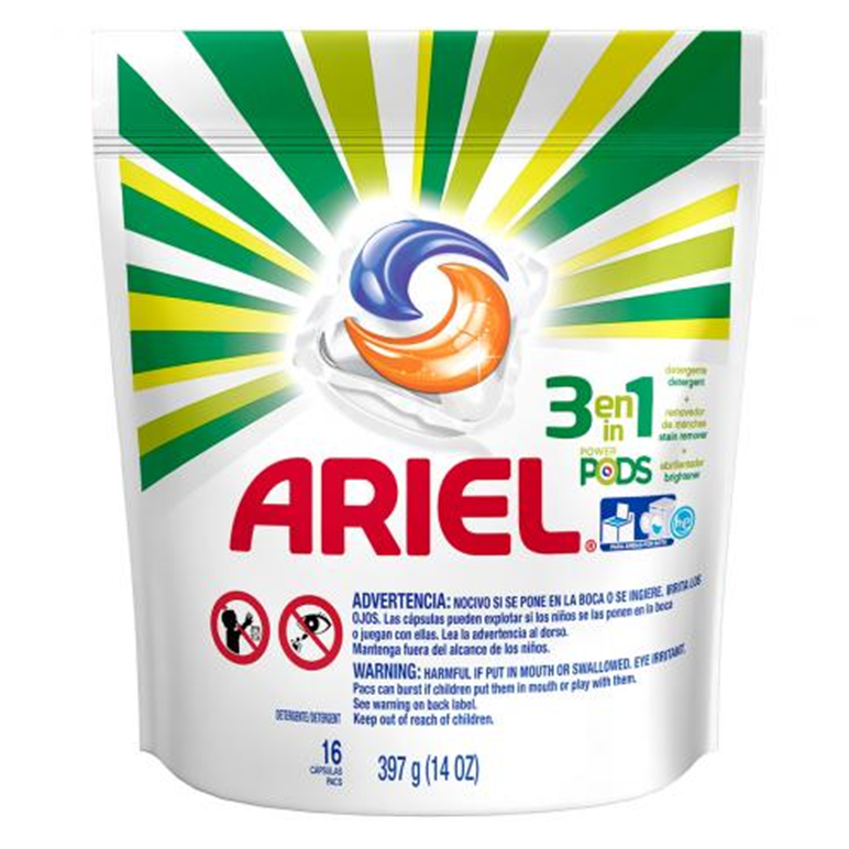 Ariel Detergente Pods 3 em 1 c/ 16 capsulas