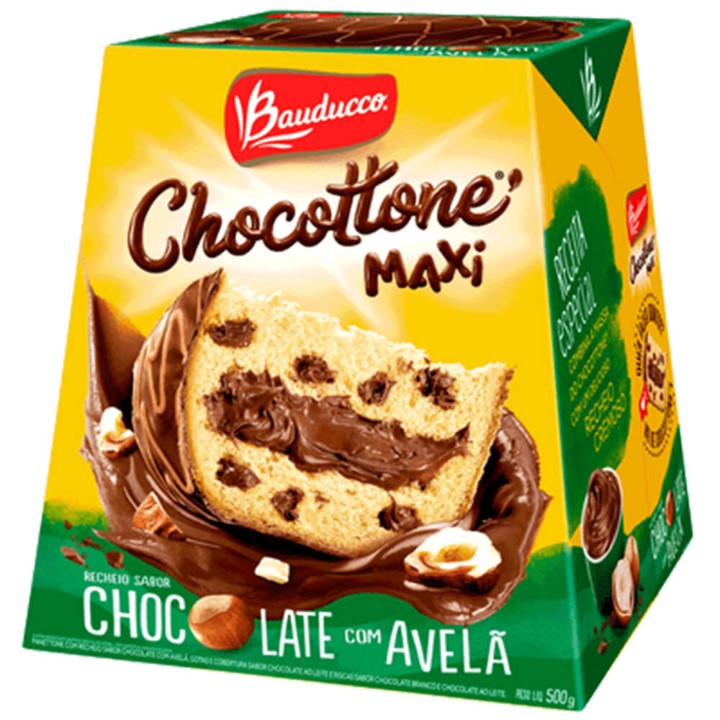 Bauducco Chocottone Maxi com Gotas de Chocolate com Avelã 500g