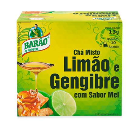 Barão do Cotegipe Chá Misto Limão e Gengibre com Sabor Mel 13g c/10