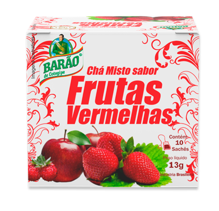 Barão do Cotegipe Chá Misto Sabor Frutas Vermelhas 13g c/10